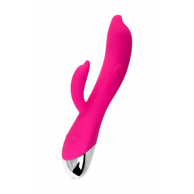 Розовый вибратор-кролик «Дрючка-Удовольствие» - 22 см., фото