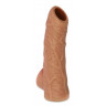 Телесная открытая насадка-реалистик с подхватом мошонки Nude Sleeve L - 14 см., фото