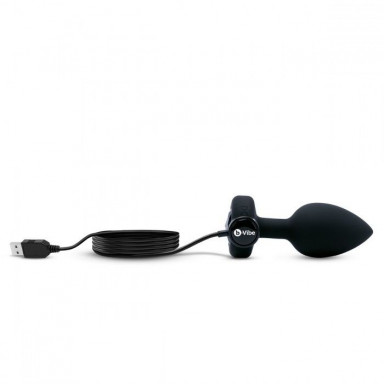 Черная анальная вибровтулка с кристаллом Vibrating Jewel Plug M/L - 10,5 см. фото 4