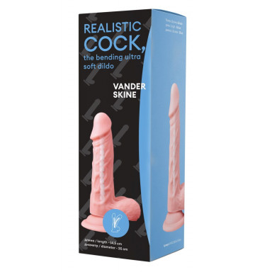 Телесный фаллоимитатор Vander Realistic Cock Bending Ultra Soft Dildo 6.5 - 14,5 см., фото