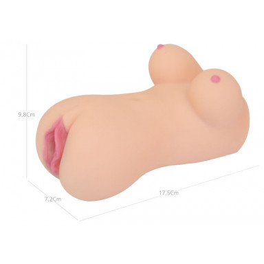 Телесный вибромастурбатор-вагина Clara OnaHole с имитацией груди фото 5