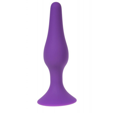 Фиолетовая силиконовая анальная пробка размера XL - 15 см., фото