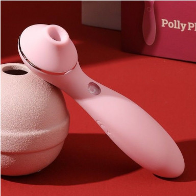 Розовый мембранный вибростимулятор клитора Polly Plus - 16,8 см., фото