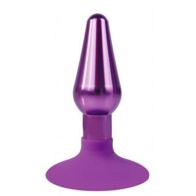 Фиолетовая конусовидная анальная пробка - 9 см., фото