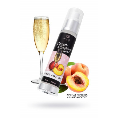 Массажное масло с ароматом персика и шампанского - 50 мл. фото 2
