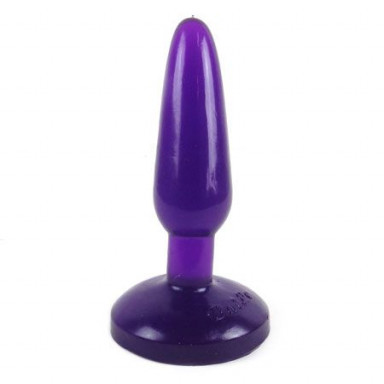 Фиолетовая анальная пробка с присоской - 15 см., фото