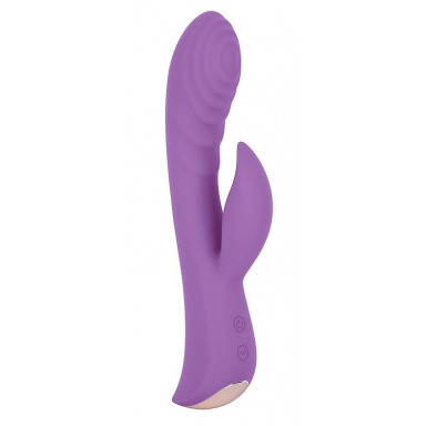 Фиолетовый вибромассажер-кролик 5 Silicone Ripple Passion - 19,1 см., фото