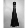 Черная генитальная кожаная плеть - 30 см., фото