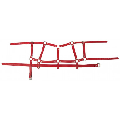 Красный комплект БДСМ-аксессуаров Harness Set фото 4