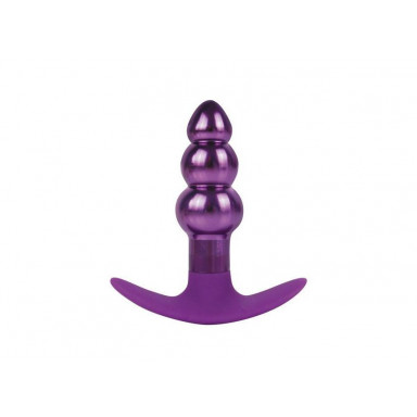 Анальная металлическая втулка фиолетового цвета - 9,6 см., фото