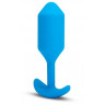Голубая вибропробка для ношения B-vibe Snug Plug 3 - 12,4 см., фото