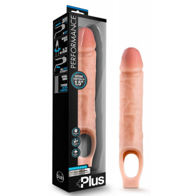 Телесный реалистичный фаллоудлинитель 10 Inch Silicone Cock Sheath Penis Extender - 25,4 см. фото 2