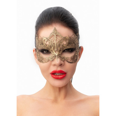 Пикантная золотистая карнавальная маска, фото