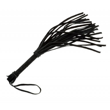 Малая черная плеть из натуральной велюровой кожи - 40 см., фото
