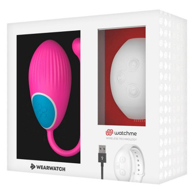 Розовое виброяйцо с белым пультом-часами Wearwatch Egg Wireless Watchme фото 2