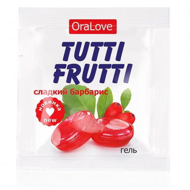 Гель-смазка Tutti-frutti со вкусом барбариса - 4 гр., фото