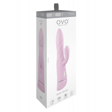Розовый вибратор OVO K7 с клиторальным стимулятором фото 5