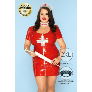 Сексуальный костюм медсестры Eliza, XXL, красный с белым, фото