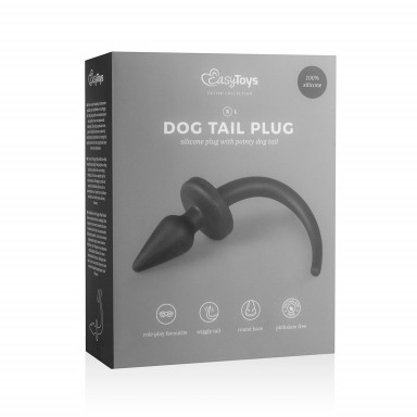 Черная пробка с хвостом собаки Dog Tail Plug S фото 4