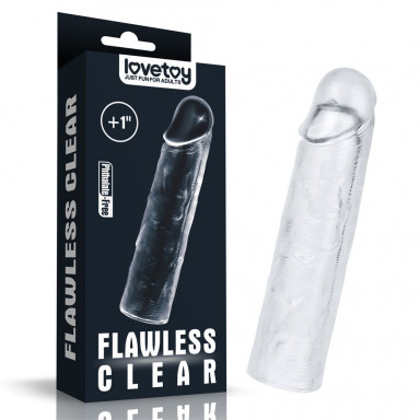 Прозрачная насадка-удлинитель Flawless Clear Penis Sleeve Add 1 - 15,5 см. фото 2