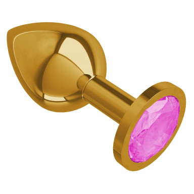 Золотистая средняя пробка с розовым кристаллом - 8,5 см. фото 2