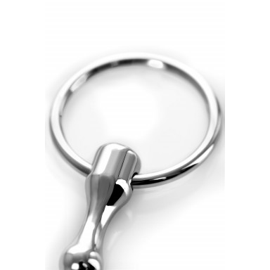 Серебристый фигурный уретральный плаг с кольцом в основании Metal - 18 см. фото 4