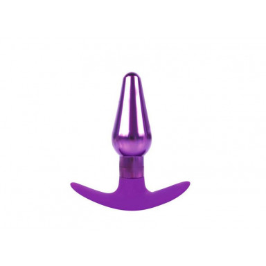 Анальная пробка-конус фиолетового цвета - 9,6 см., фото
