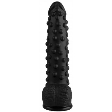 Черный анальный фаллоимитатор с пупырышками - 23,5 см. фото 2