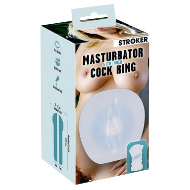 Мастурбатор-вагина Masturbator with inner Cock Ring фото 5