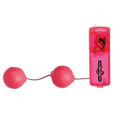 Розовые вагинальные шарики с вибрацией JELLY PINK, фото