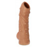 Телесная насадка с пупырышками и открытой головкой Nude Sleeve L - 14 см., фото
