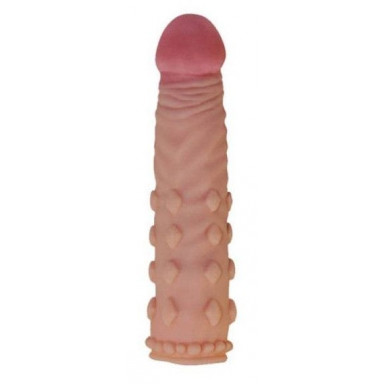 Телесная насадка-фаллос Super-Realistic Penis - 18 см., фото