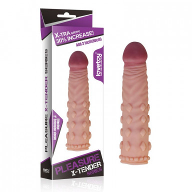 Телесная насадка-фаллос Super-Realistic Penis - 18 см. фото 2