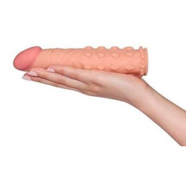 Телесная насадка-фаллос Super-Realistic Penis - 18 см. фото 3