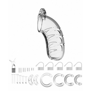 Прозрачный мужской пояс верности Model 04 Chastity 4.5 Cock Cage фото 2