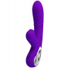 Фиолетовый вибратор Jersey с вакуумной стимуляцией - 21,8 см., фото