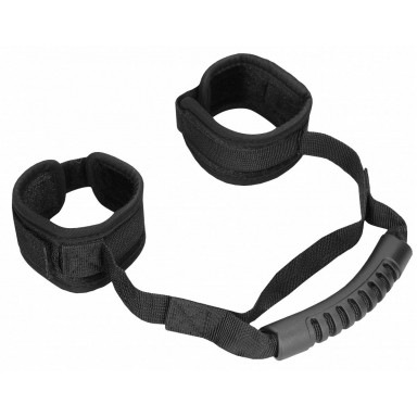 Черные наручники V V Adjustable Handcuffs with Handle фото 2