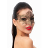 Роскошная золотистая женская карнавальная маска, фото