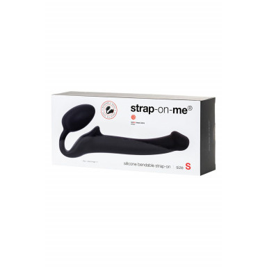 Черный безремневой страпон Silicone Bendable Strap-On S фото 6