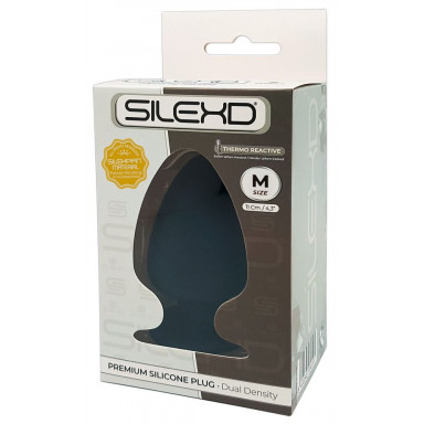 Черная анальная втулка Premium Silicone Plug M - 11 см. фото 2