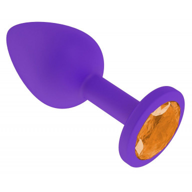 Фиолетовая силиконовая пробка с оранжевым кристаллом - 7,3 см. фото 2