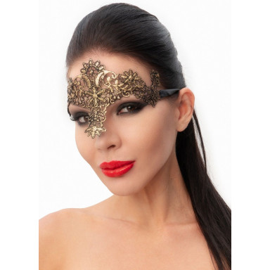 Стильная золотистая женская карнавальная маска, фото