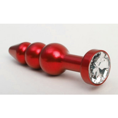 Красная анальная ёлочка с прозрачным кристаллом - 11,2 см., фото