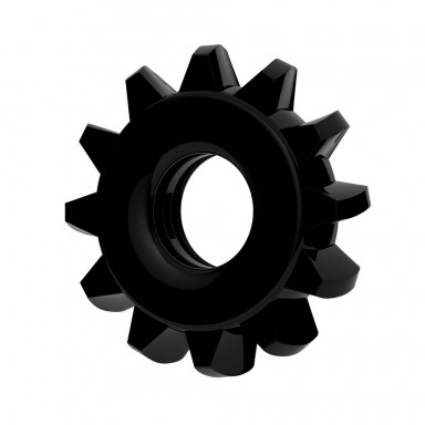 Чёрное эрекционное кольцо для пениса Power Plus, фото