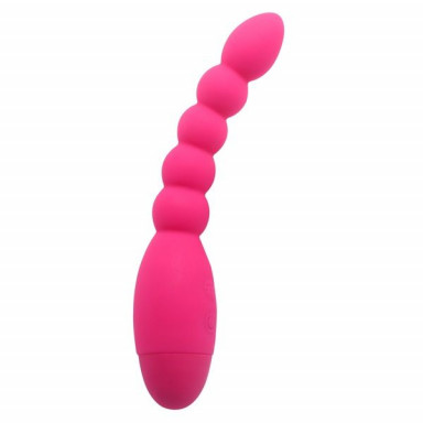 Розовый анальный вибростимулятор-елочка Lovers Beads - 19 см., фото