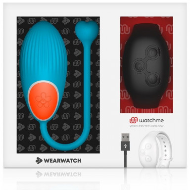 Голубое виброяйцо с черным пультом-часами Wearwatch Egg Wireless Watchme фото 2