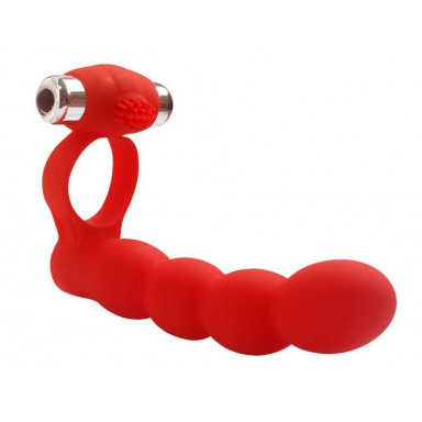 Красная вибронасадка для двойного проникновения Double Penetration Beads, фото