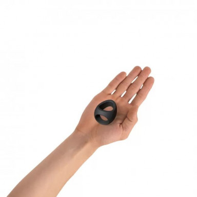 Черное фигурное эрекционное кольцо Flux Ring фото 3