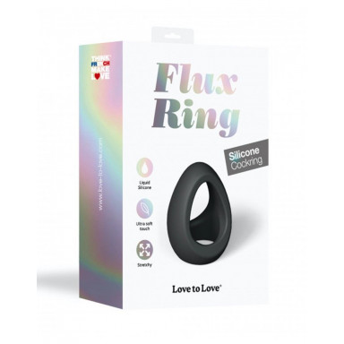 Черное фигурное эрекционное кольцо Flux Ring фото 5