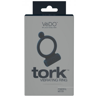Чёрное виброкольцо VeDO Tork фото 3